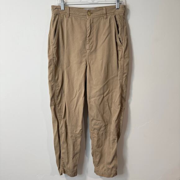 Everlane Women's The Chino Pant Buttersoft Tan Khaki 8 Curved Leg Barrel - Picture 1 of 9